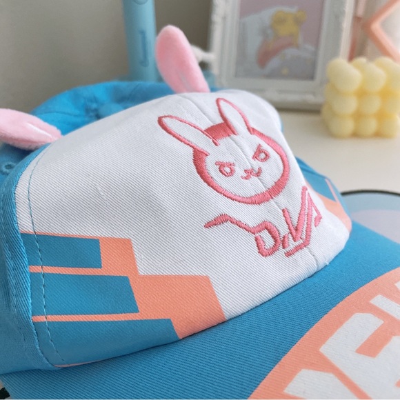 OVERWATCH D.VA Video Game Women Baseball Cap Cosplay - Picture 10 of 10